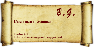 Beerman Gemma névjegykártya